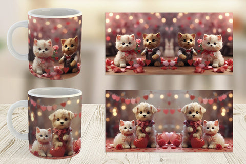 Mug Wrap Valentine Cat Sublimation artnoy 
