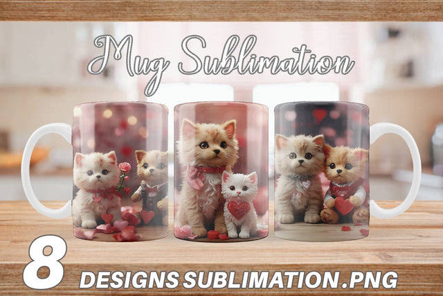 Mug Wrap Valentine Cat Sublimation artnoy 