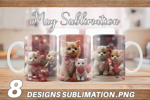 Mug Wrap Valentine Cat Sublimation artnoy 