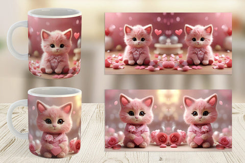 Mug Wrap Valentine Cat Sublimation artnoy 