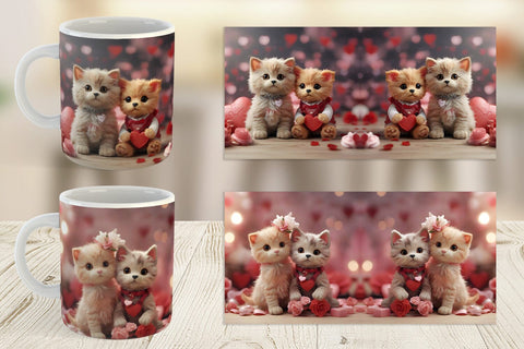 Mug Wrap Valentine Cat Sublimation artnoy 