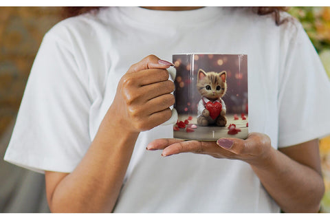Mug Wrap Valentine Cat Sublimation artnoy 