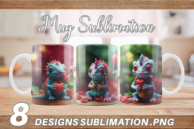 Mug Wrap Valentine Chameleon Sublimation artnoy 