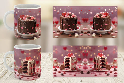 Mug Wrap Valentine Chocolate Cake Sublimation artnoy 