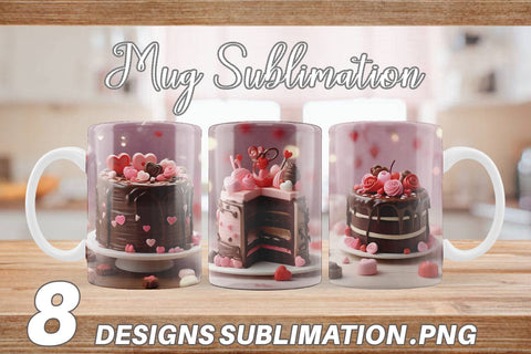Mug Wrap Valentine Chocolate Cake Sublimation artnoy 