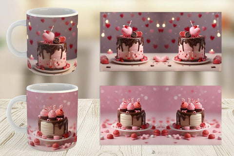 Mug Wrap Valentine Chocolate Cake Sublimation artnoy 