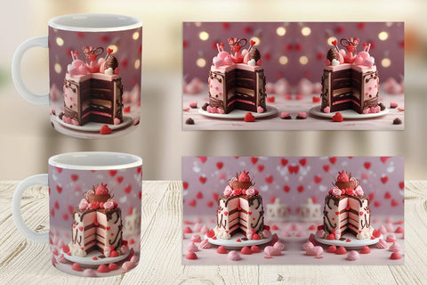 Mug Wrap Valentine Chocolate Cake Sublimation artnoy 