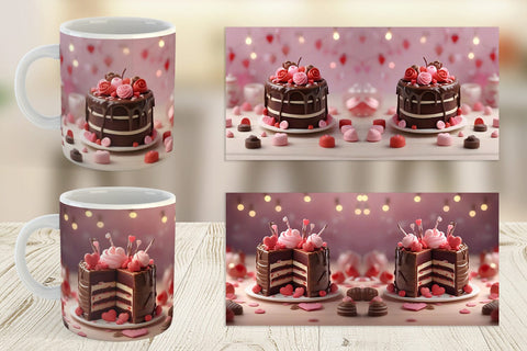 Mug Wrap Valentine Chocolate Cake Sublimation artnoy 