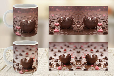 Mug Wrap Valentine Chocolate Heart Sublimation artnoy 