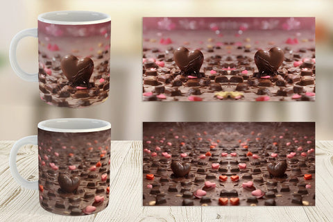 Mug Wrap Valentine Chocolate Heart Sublimation artnoy 