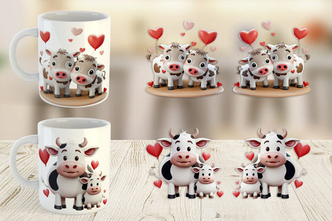 Mug Wrap Valentine Cow Sublimation artnoy 