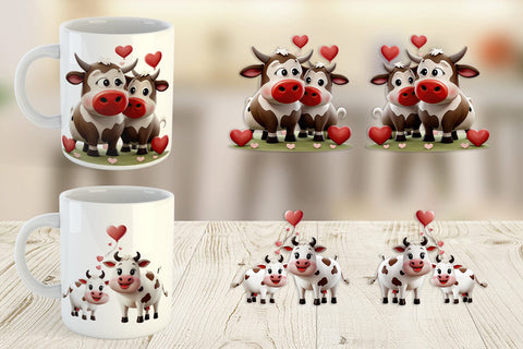 Mug Wrap Valentine Cow Sublimation artnoy 
