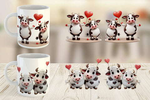 Mug Wrap Valentine Cow Sublimation artnoy 
