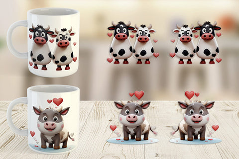 Mug Wrap Valentine Cow Sublimation artnoy 
