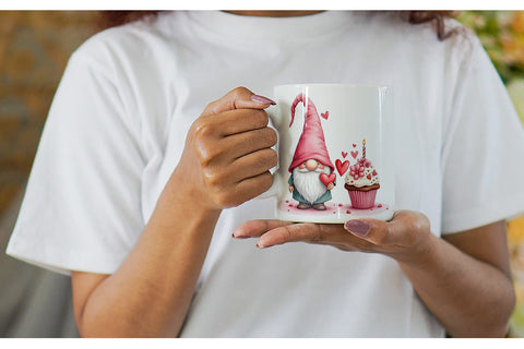 Mug Wrap Valentine Cupcake Gnome Sublimation artnoy 
