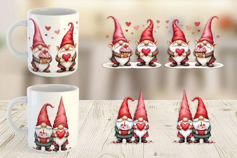 Mug Wrap Valentine Cupcake Gnome Sublimation artnoy 