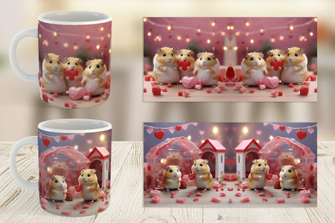 Mug Wrap Valentine Cute Hamsters Sublimation artnoy 