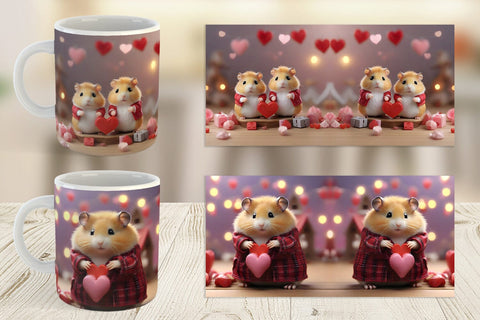 Mug Wrap Valentine Cute Hamsters Sublimation artnoy 