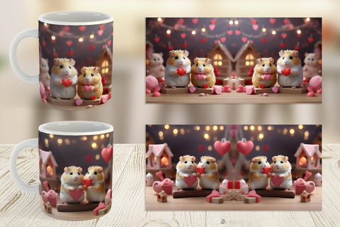 Mug Wrap Valentine Cute Hamsters Sublimation artnoy 