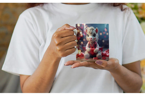 Mug Wrap Valentine Cute Horse Sublimation artnoy 