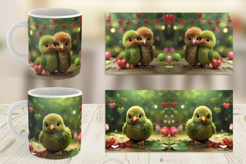 Mug Wrap Valentine Cute Kiwi Bird Sublimation artnoy 