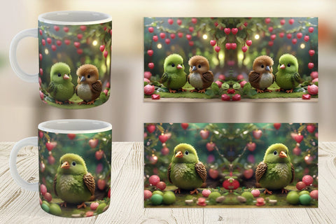 Mug Wrap Valentine Cute Kiwi Bird Sublimation artnoy 