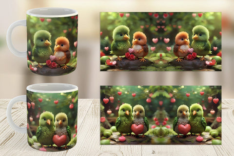 Mug Wrap Valentine Cute Kiwi Bird Sublimation artnoy 
