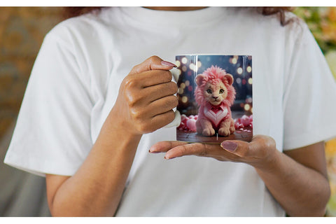 Mug Wrap Valentine Cute Lion Sublimation artnoy 