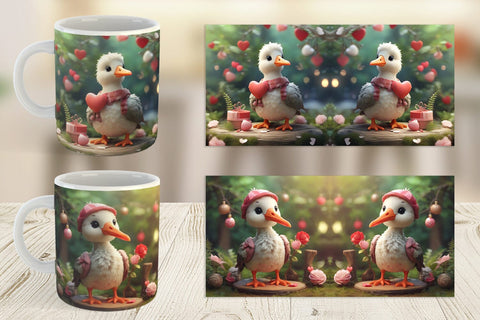 Mug Wrap Valentine Cute Stork Sublimation artnoy 