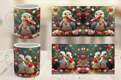 Mug Wrap Valentine Cute Stork Sublimation artnoy 