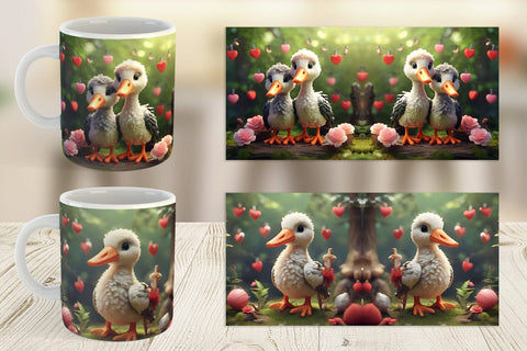 Mug Wrap Valentine Cute Stork Sublimation artnoy 