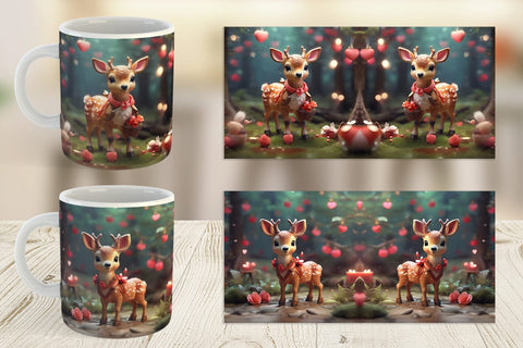 Mug Wrap Valentine Deer Sublimation artnoy 