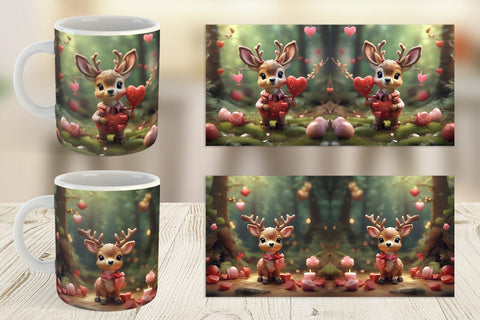 Mug Wrap Valentine Deer Sublimation artnoy 