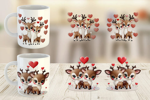 Mug Wrap Valentine Deer Sublimation artnoy 