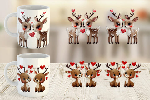 Mug Wrap Valentine Deer Sublimation artnoy 
