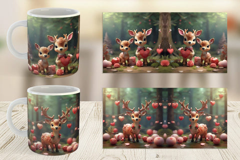 Mug Wrap Valentine Deer Sublimation artnoy 