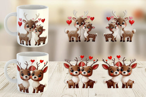 Mug Wrap Valentine Deer Sublimation artnoy 