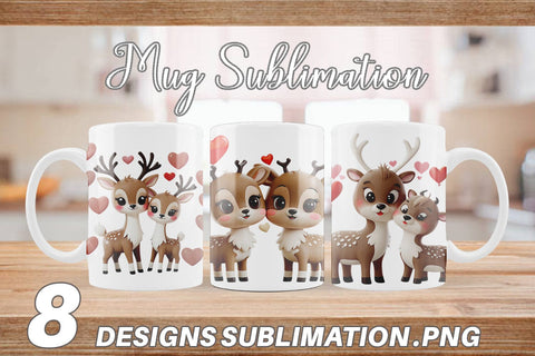 Mug Wrap Valentine Deer Sublimation artnoy 