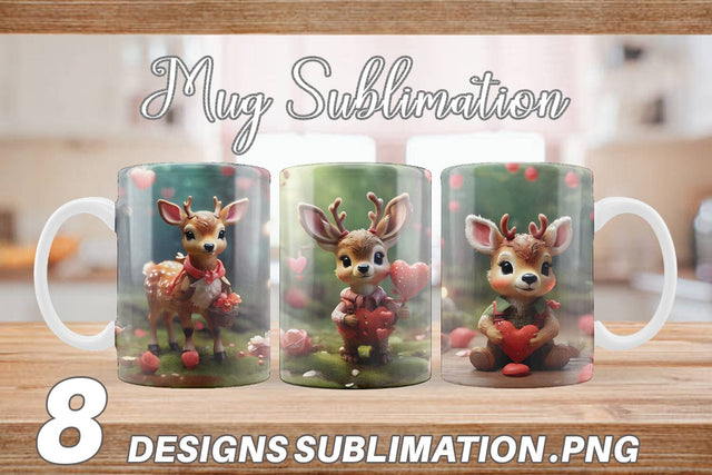 Mug Wrap Valentine Deer Sublimation artnoy 