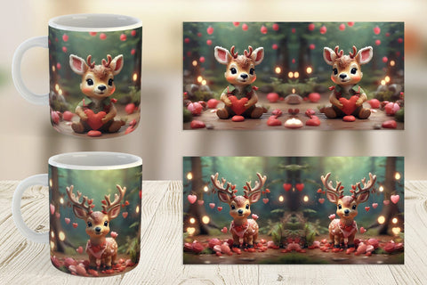 Mug Wrap Valentine Deer Sublimation artnoy 