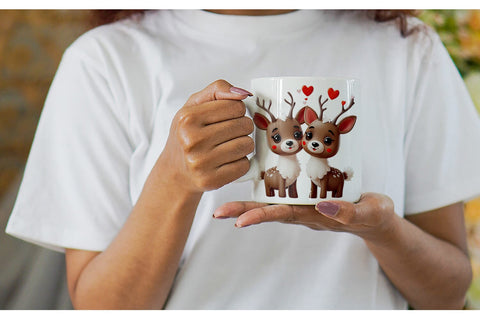 Mug Wrap Valentine Deer Sublimation artnoy 