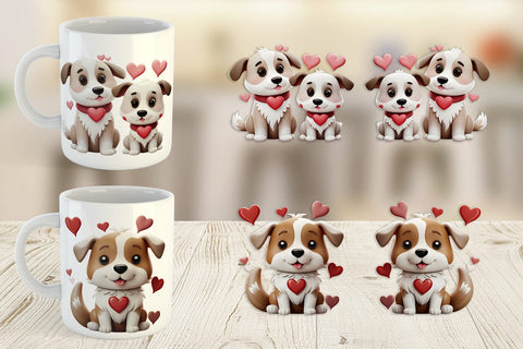 Mug Wrap Valentine Dog Sublimation artnoy 
