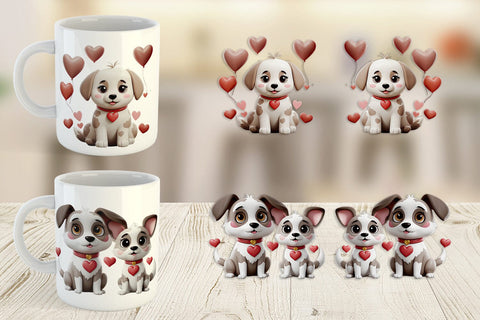 Mug Wrap Valentine Dog Sublimation artnoy 