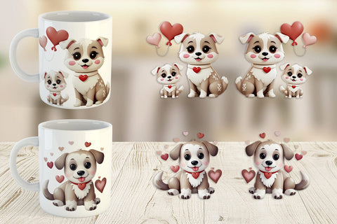 Mug Wrap Valentine Dog Sublimation artnoy 