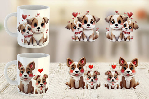 Mug Wrap Valentine Dog Sublimation artnoy 