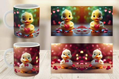 Mug Wrap Valentine Duck Sublimation artnoy 