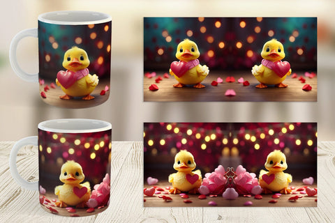 Mug Wrap Valentine Duck Sublimation artnoy 