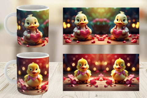 Mug Wrap Valentine Duck Sublimation artnoy 