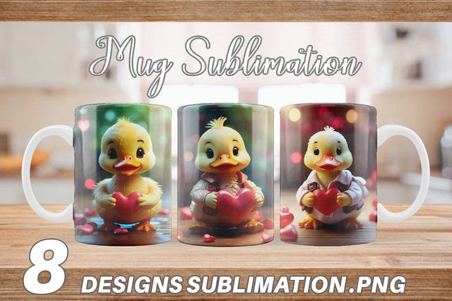 Mug Wrap Valentine Duck Sublimation artnoy 