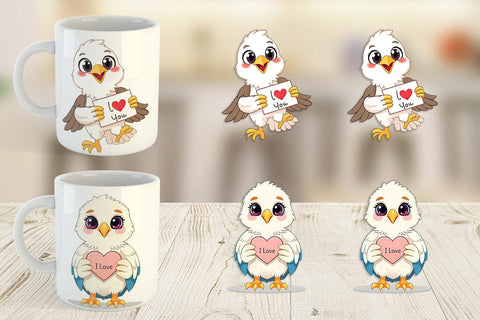 Mug Wrap Valentine Eagle Cartoon Sublimation artnoy 